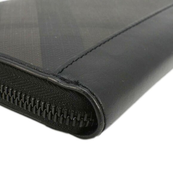 Burberry  Check Canvas Zip Around Wallet Grey - Picture 6 of 13